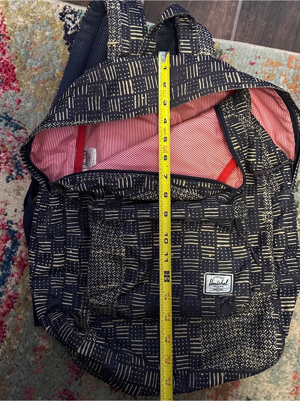 Herschel Supply Company Navy Patterned Backpack with Front Pocket